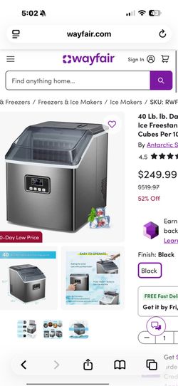 Antarctic Star Portable Ice Maker Countertop 40lb Self-Cleaning Z5818 NIB