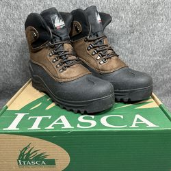 ITASCA THINSULATE 200GRAM ICE BREAKER BROWN LEATHER ANKLE MENS 12 BOOTS