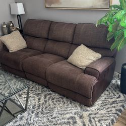 Brown Leather Reclining Couch