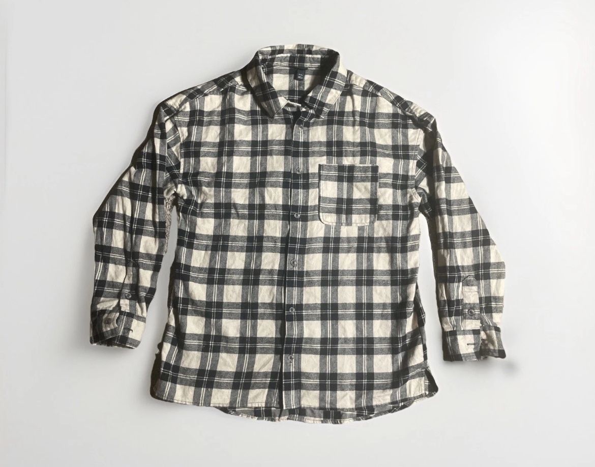 Art Class Long Sleeve Button Up Size 14 Plaid Shirt Brown And Black