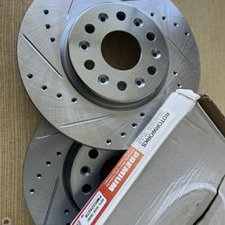 Chevy Blazer 19-23 Front Drill Slot Rotors Ceramic Pads 