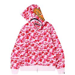 Pink bape hoodie
