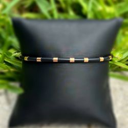 Jewelry 14k Solid Rose Gold silicon round Bracelet 7.25” 3.50mm