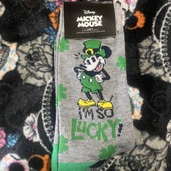 Mickey Mouse st Patrick socks