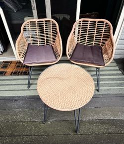 Patio or balcony table and two chairs