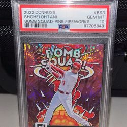 Shohei Ohtani Bomb Squad Pink Fireworks SSP PSA 10 Los Angeles Dodgers LA Slab Graded Baseball Card MLB