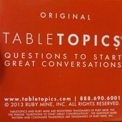 Table Topics Conversation Starter Cards Board Game