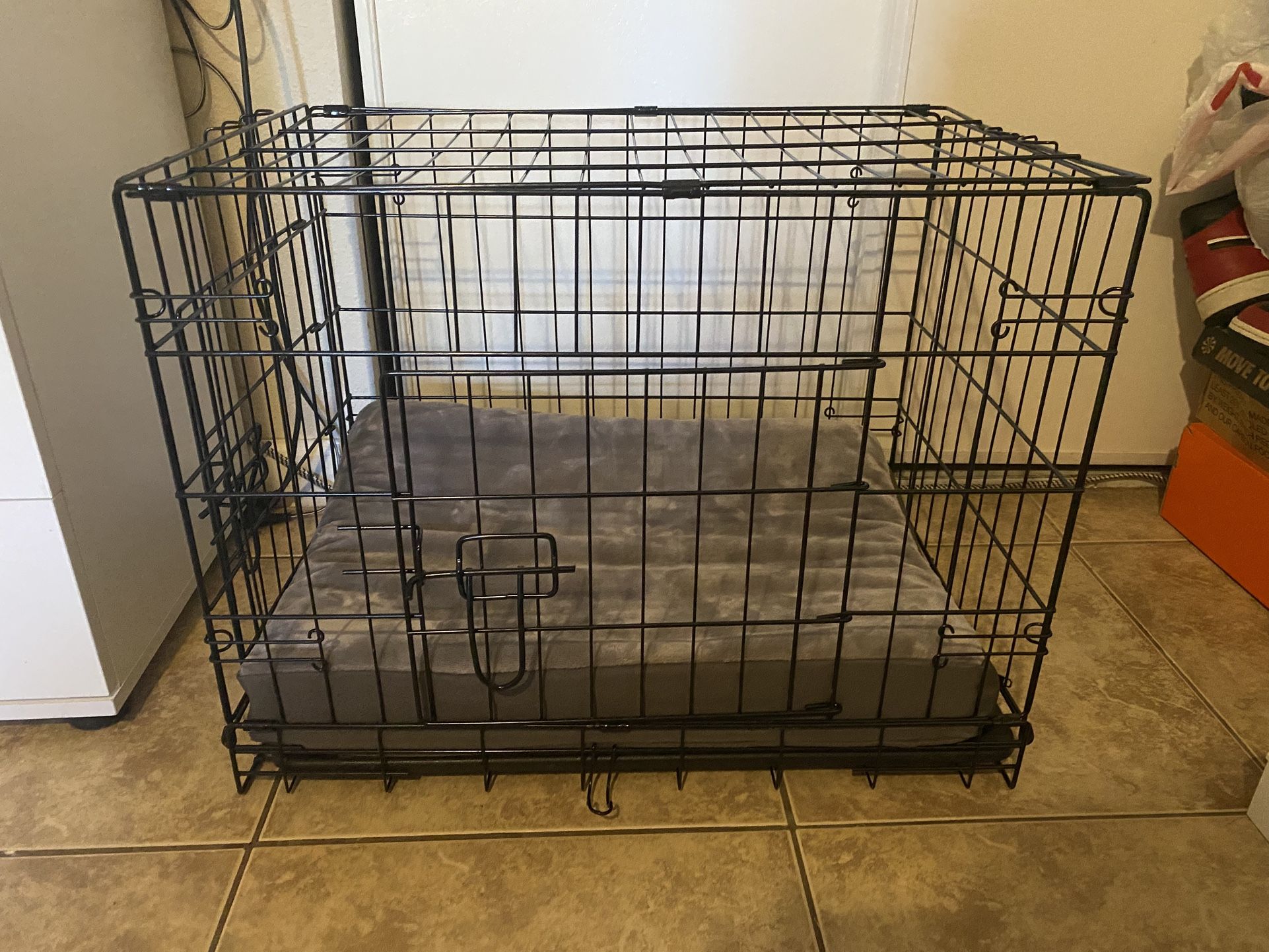 Dog crate and bed 