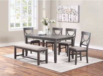 Dining table set with bench