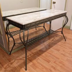 Marble And Wrought Iron Table | Entryway Table | Console Table 