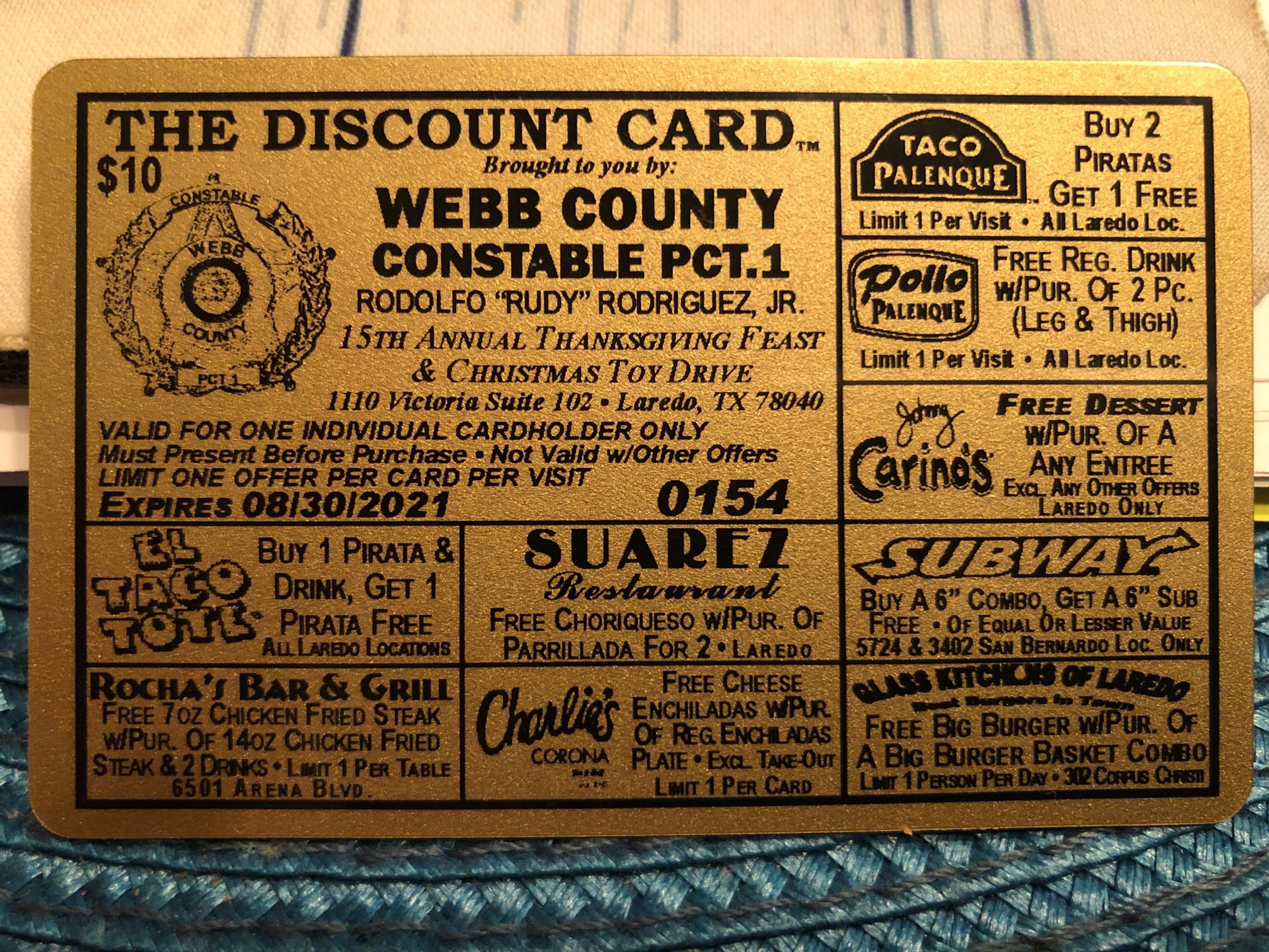 Selling Webb County Discount Cards Laredo, TX