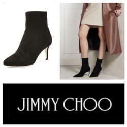 Jimmy Choo ‘Duke’ Suede 65mm Bootie in Black (39.5)