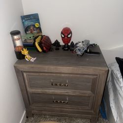 wooden Nightstand And Dresser Set