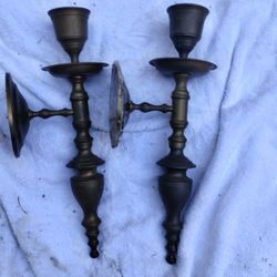Vintage Brass Wall Candle 