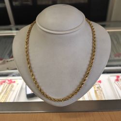 10k Solid Gold Rope Chain 46.1 Grams 27 Long Layaway Available 10%dwon If You Interested Please Make Sure You Ask For Maribel Thank You 