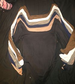 6 Ct Long Sleeve Body Suits,  Size M