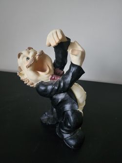 Wine Bottle Holder French Waiter Butler Resin Figure 10" Tall