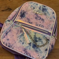 Bebe Girls Mini Backpack Bag w/ Gold Accents 