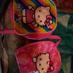 2Hello kitty small backpacks 5$$$Both bearly Used