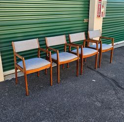 Vintage D-Scan Teak Captain's Chairs Dining Chairs Scandinavian Danish Mid Century Retro