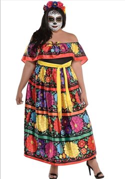 Day of the Dead Halloween Costume Plus Size