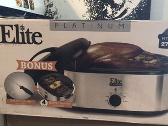 Elite Platinum 18-Qt Stainless Steel Roaster Oven With Buffet Server +Knife