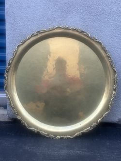 Middle East brass 1940 coffee table tray