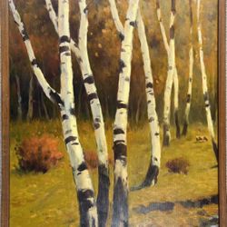 Landscape With A Birch Trees Oil Painting 