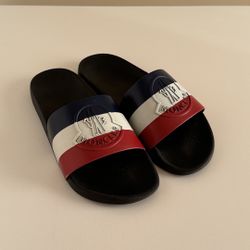 Moncler Basile Slides Striped Rubber Sandals Men’s Size 8 US