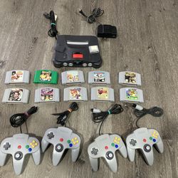 EXCELLENT - N64 Nintendo 64 Console + UP TO 4 NEW CONTROLLERS + Cords +  CLEANED!