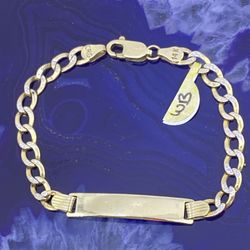 $700 Two Tone Yellow And White Gold Cuban ID Link Bracelet
