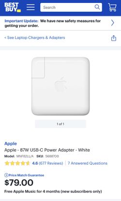 Apple-87W USB-C power adapter