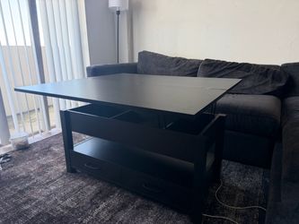 Black Lift-Top Coffee Table with Storage