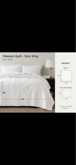 Palassio King Quilt Set White