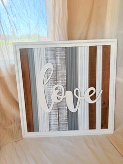 Kirkland’s Love Wall Decor 35” Rustic Wood Farmhouse Large Framed Wall Art