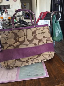 Coach Purple trimmed purse