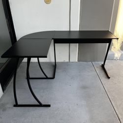 New In Box 58Lx44Dx29H Inch L Shape Corner Office Computer Desk Table All Black Color 