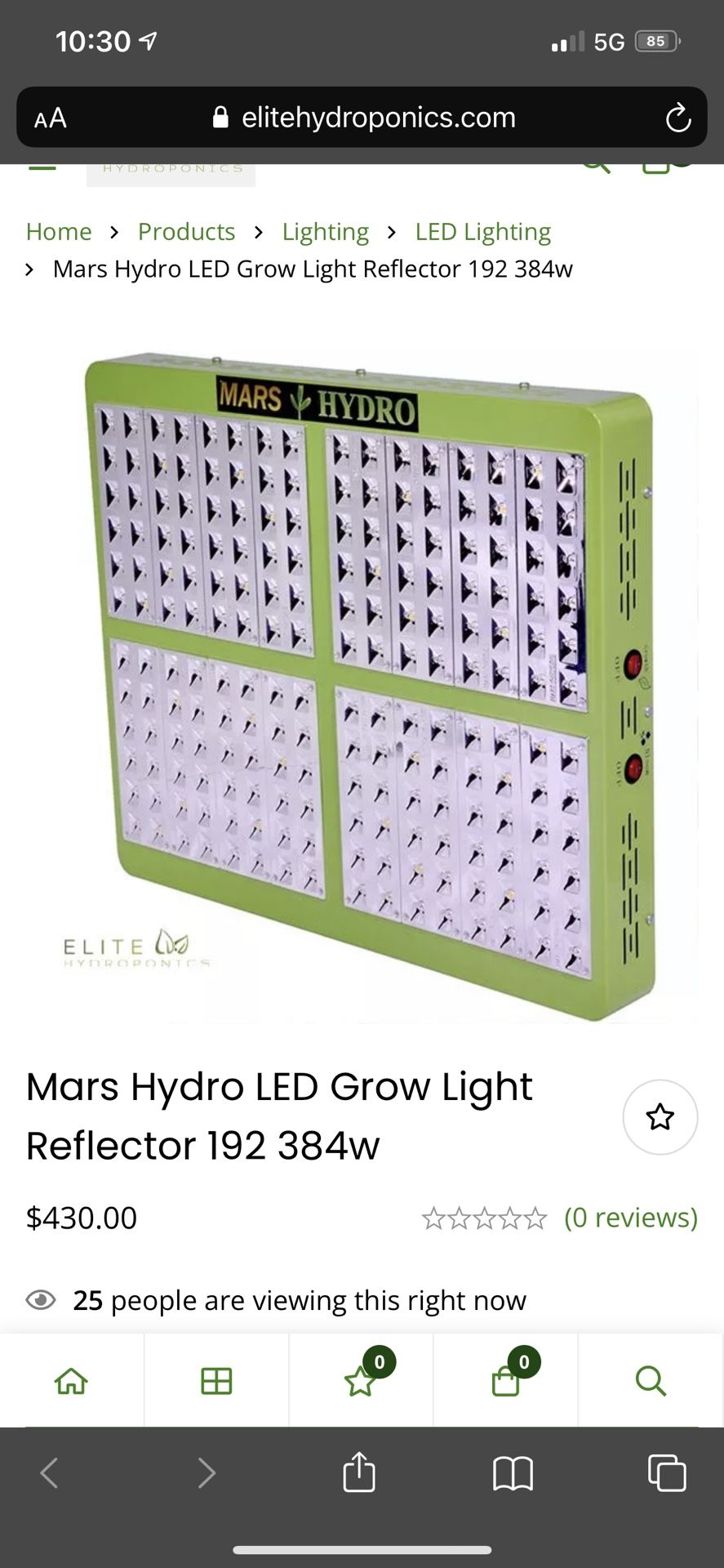Mars Hydro LED Grow Light Reflector 192 for Sale in Queens