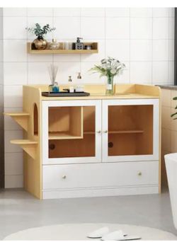 Cat condo litter box cabinet