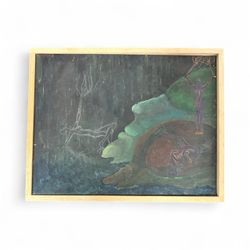 Mystical Forest Spirits – Original Oil Painting on Canvas, Abstract Surreal Landscape, Framed Wall Art 