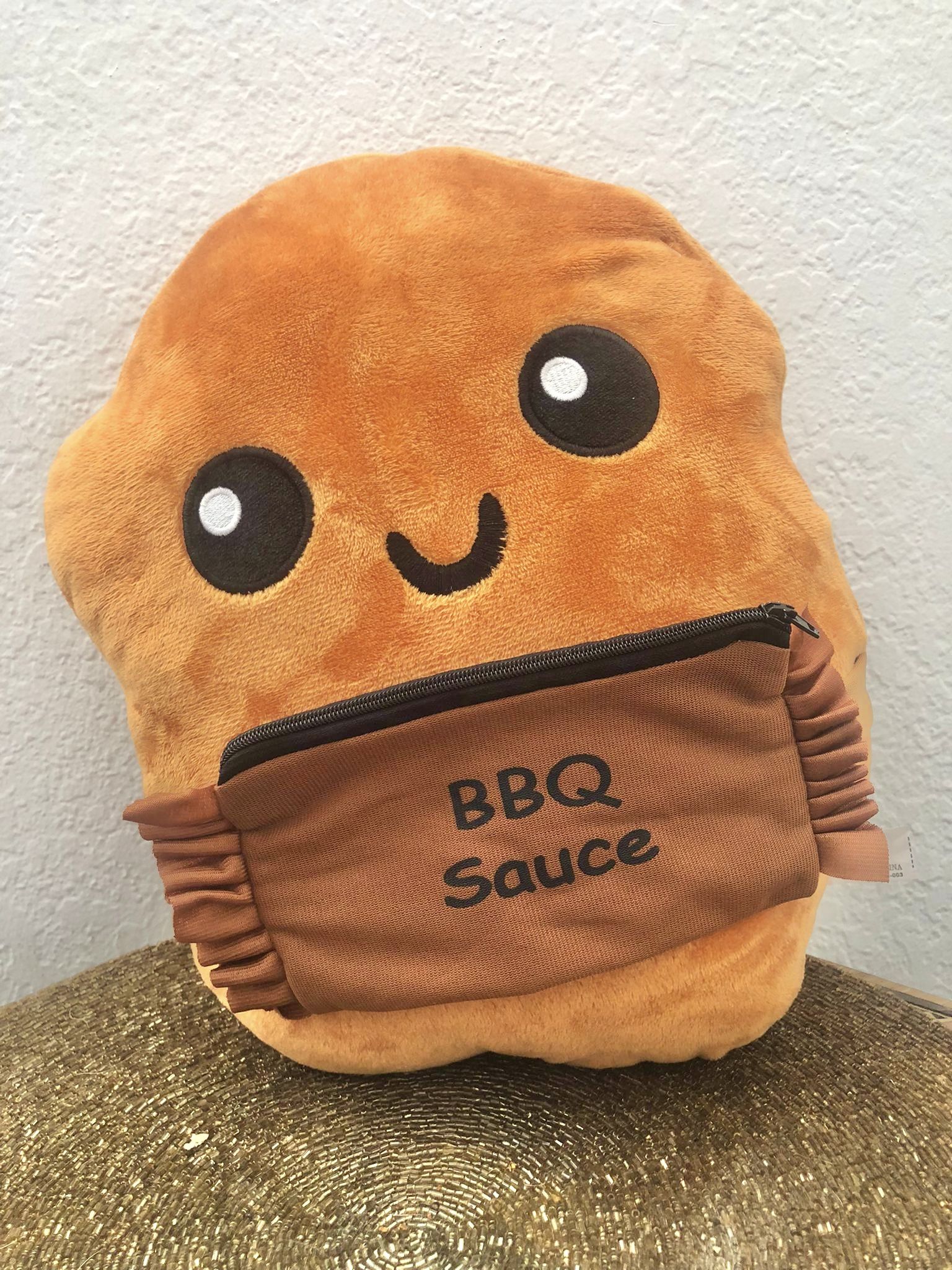 Ideal Toys BBQ Sauce Plush Chicken Nugget Zipper Pouch 13inch