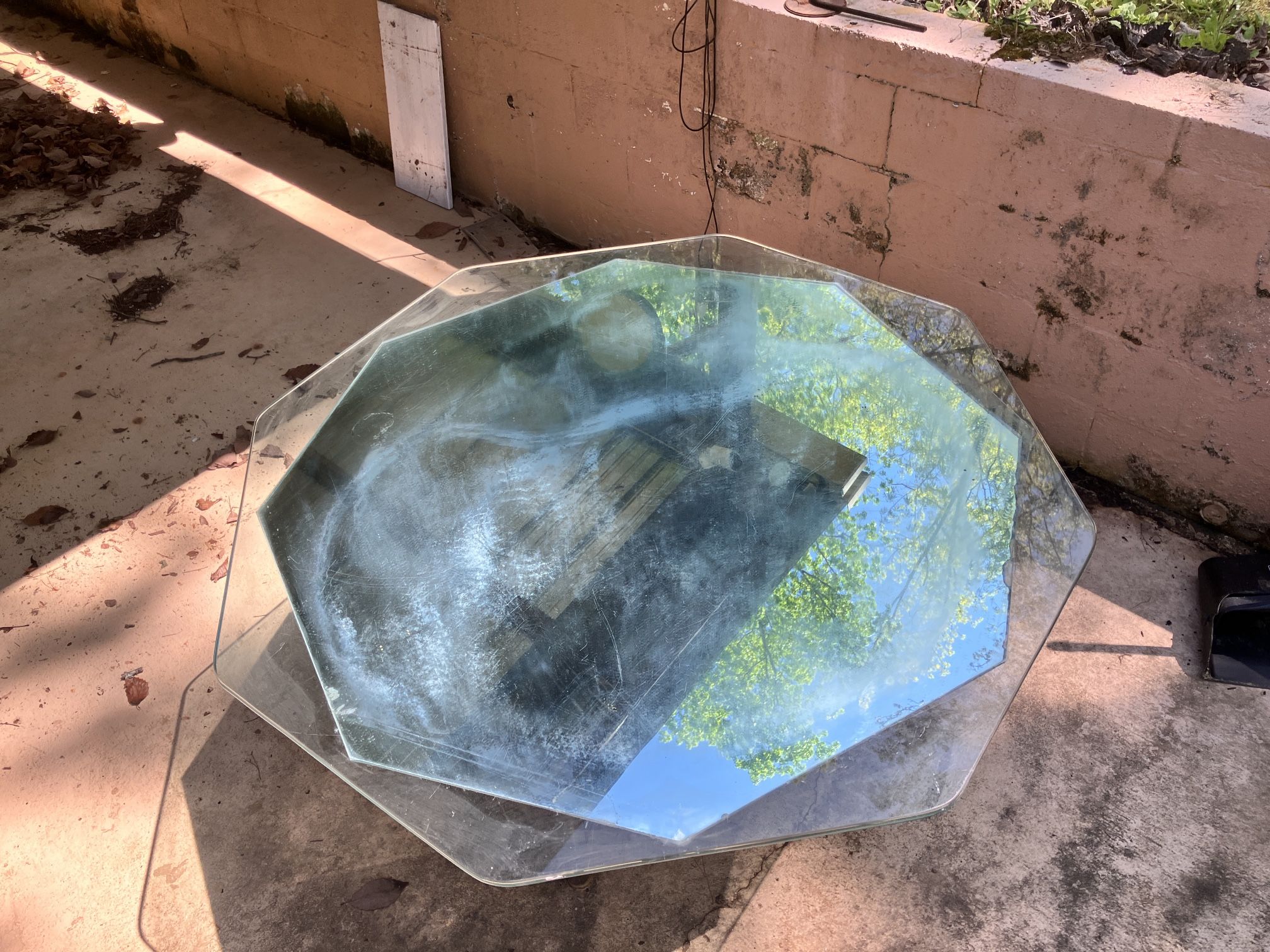 Glass And mirror Top Table
