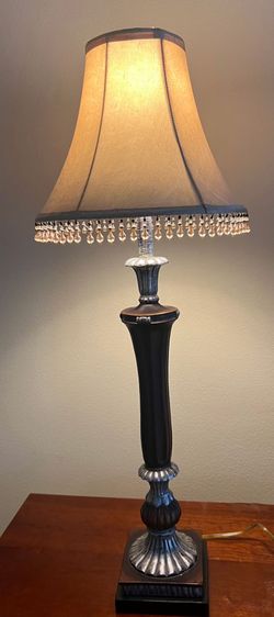 Traditional Table Lamp with Beaded Shade