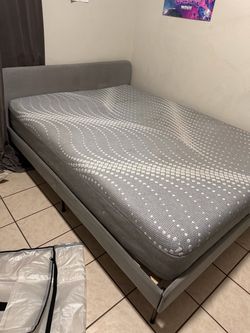 Queen Size Bed Frame with Mattress