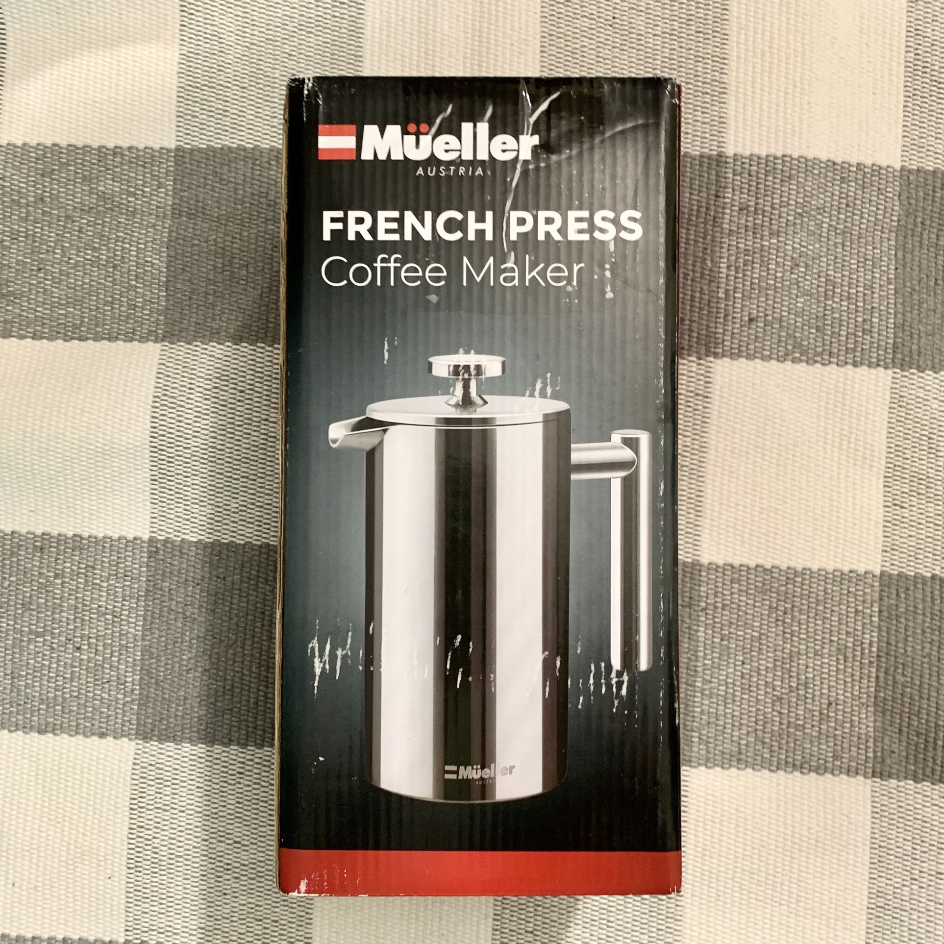 NEW Mueller French Press Double Insulated 304 Stainless Steel Coffee Maker 4 Level Filtration System, No Coffee Grounds, Rust-Free, Dishwasher Safe