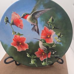 Vintage Hummingbird Plate Wall Decor 1986 Knowles