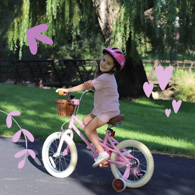 Girls Bike, 18", for 4-7 Years Old Toddlers and Kids, Retro Style Bikes, Pink, NEW 
