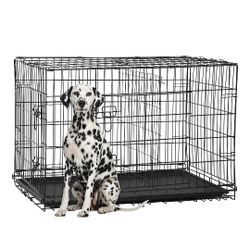 FDW Extra Large Dog Crate Dog Kennel Cage with Double Door,48 inch Folding Metal Wire Dog Cage