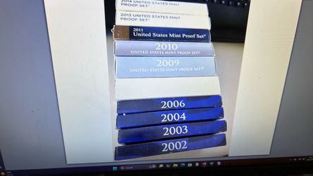 Group of 10 of the 2000s proof set