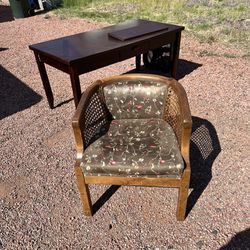FREE curb Alert Two Vintage Chairs And Wood Desk